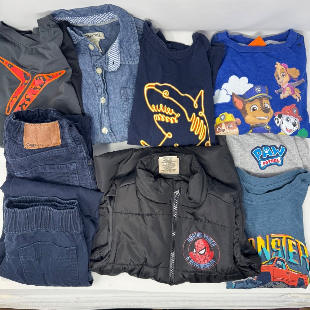 Gap Spiderman Paw Patrol Boys Clothes Lot Size 6 Small Vest Pants Shirts 8Pc